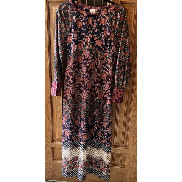 Cabi Festive Retro Flower Maxi Dress Size S Boho Style # 3675 Prairie Cottage - Picture 1 of 13
